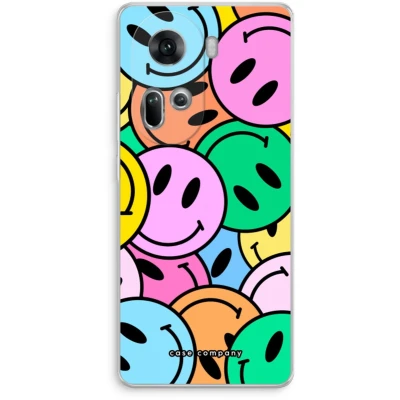 Afbeelding van Case Company® hoesje geschikt voor Oppo Reno 11 Smiley N1 Soft Cover Telefoonhoesje Bescherming aan alle Kanten en Schermrand