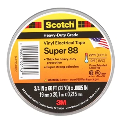 Afbeelding van Scotch Super 88 SUPER88 19X6 Isolatietape Zwart (l x b) 6 m 19 mm 1 stuk(s)
