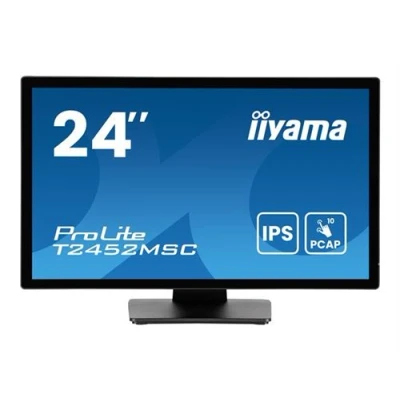 Image de iiyama ProLite T2452MSC B1AG Écran LED 24&quot; (23.8&quot; visualisable) écran tactile 1920 x 1080 Full HD (1080p) IPS 400 cd/m² 1000:1 14 ms HDMI, DisplayPort haut parleurs noir mat