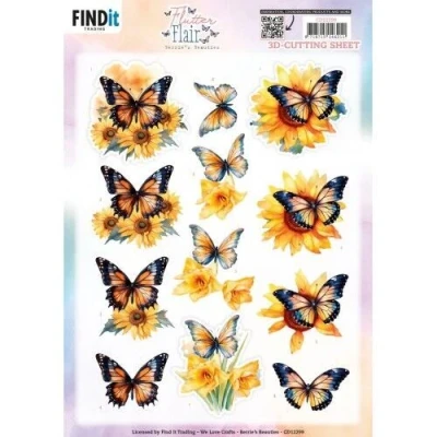 Afbeelding van 3D Cutting Sheet Berries Beauties Flutter Flair Yellow Flutters