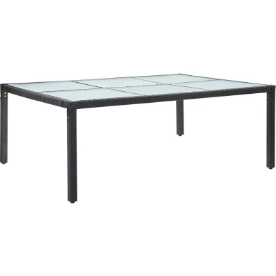Afbeelding van Tuintafel 200x150x74 cm poly rattan zwart