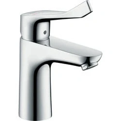 Afbeelding van Hansgrohe Focus Cares wastafelkraan 100 CoolStart met verlengde greep 12.1cm EcoSmart chroom
