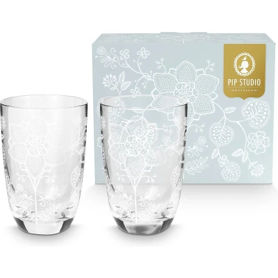 Afbeelding van Pip Studio Longdrinkglas 40 Cl Set Van 2 Wit