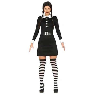 Afbeelding van Fiestas Guirca Dames Thursday jurk S (36 38) Wednesday Addams kostuum