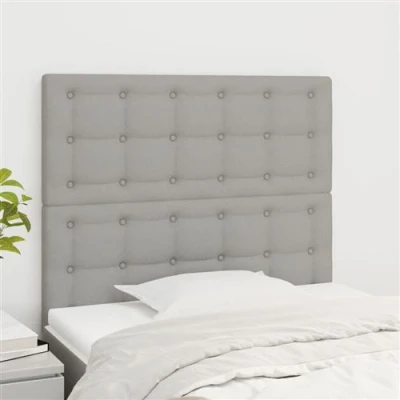 Afbeelding van Hoofdborden 2 st 90x5x78/88 cm stof lichtgrijs