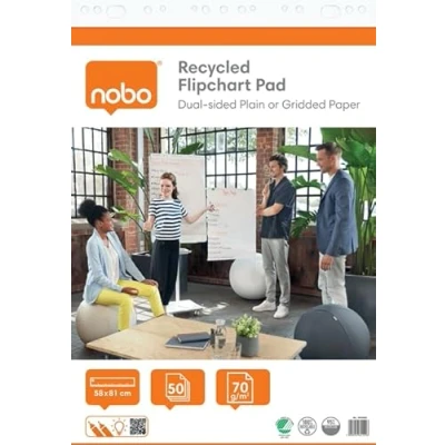 Afbeelding van Flipoverpapier Nobo Gerecycled 58x81cm dubbelzijdig plano