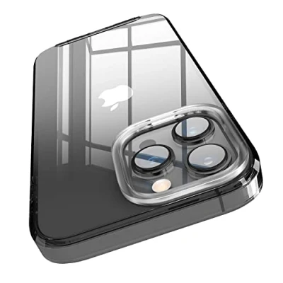 Afbeelding van elago hybride transparant hoesje compatibel met iPhone 14 Pro Max (6,7 inch), PC + TPU, verminderde vergeling, kristalhelder, schokbestendig, rondom bescherming (zwart)