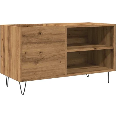 Afbeelding van Platenkast 84,5x38x48 cm bewerkt hout artisanaal eikenkleur