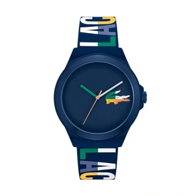 Afbeelding van Lacoste Analoog kwartshorloge voor heren met marineblauwe siliconen band 2011184, Blauw, 2011184 AMZUK