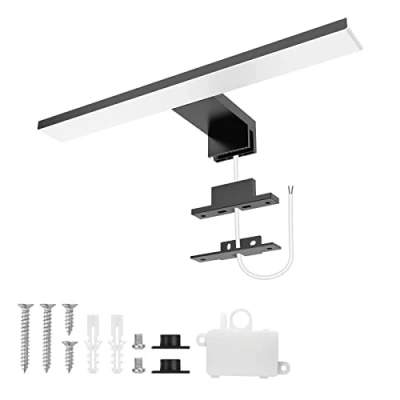 Afbeelding van Aourow LED badkamerspiegellamp 5W 300mm 500lm koud wit 6500K waterdicht IP44 230V spiegelkastverlichting klasse II (zwart)