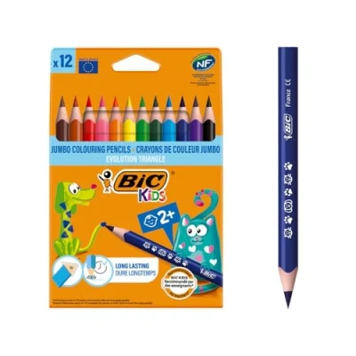 Afbeelding van Kleurpotloden Bic Kids ecolutions Evolution Triangle etui à 12 kleuren