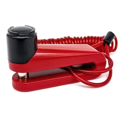 Afbeelding van RADIKAL RK510R Motorslot voor motorfiets, veiligheidsschijf, scooter, fiets, stalen pen Ø 10 mm, bescherming slot en kabel herinnering