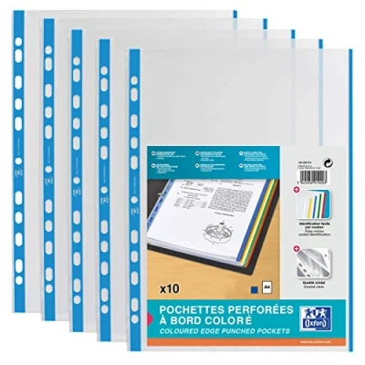 Afbeelding van Elba 100206873 brochurehoes DIN A4 met gekleurde rand, PP, blauw