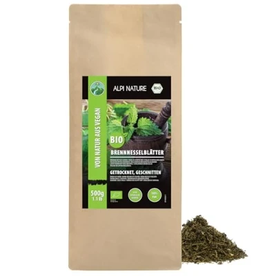 Image de Alpi Nature Ortie Tisane BIO 500g, Feuilles d&#039;Ortie Séchées et Coupées pour Thé, Urtica dioica