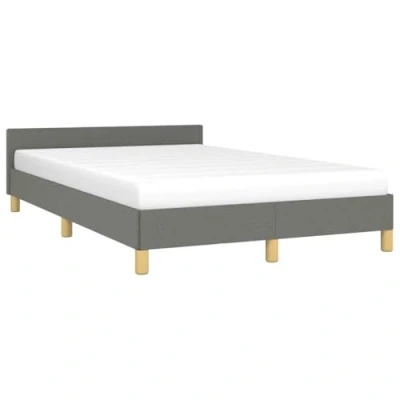 Afbeelding van vidaXL Bedframe met hoofdeinde, donkergrijs, 120 x 200 cm, stof
