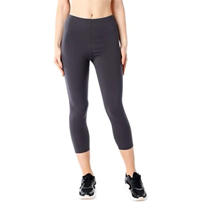 Afbeelding van Bellivalini BLV BLV50 184 LE Dames Capri Leggings Sport Vrijetijdsbroek 3/4 Lengte Katoen Sporbroek Yogabroek Grafiet S