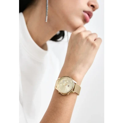 Afbeelding van Tommy Hilfiger Quinn Chronograaf goldcoloured, Dames, Maat: One Size, Gold coloured