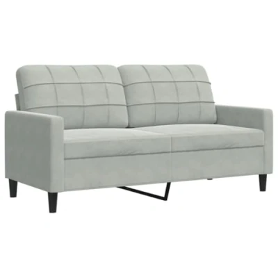 Image de vidaXL Canapé à 2 places Gris clair 140 cm Velours4007624