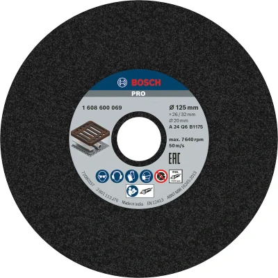 Image de BOSCH 1608600069 disque abrasif pour meuleuse droite 125 x 20 mm, grain 24