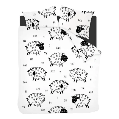 Afbeelding van Snoozing Schaap Dekbedovertrek Lits jumeaux 240x200/220 cm + 2 kussenslopen 65x65 Wit
