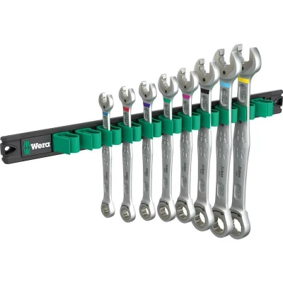 Afbeelding van Wera 05020016001 9632 Magnetleiste 6000 Joker Imperial 1 Ringratelsteeksleutelset 8 delig 1/2 11/16