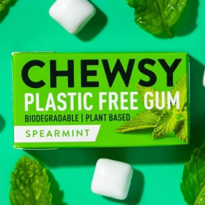 Afbeelding van Chewsy Groene munt, natuurlijke en plasticvrije kauwgom, suiker aspartaamvrij, 100% xylitol + tandvriendelijk, veganistisch 15 g (12 stuks, 120 stuks)