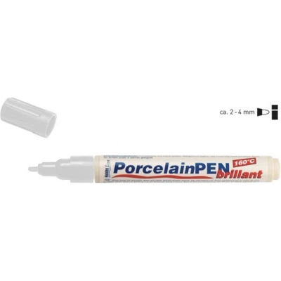 Afbeelding van Hobby Line Witte Porcelain Pen Glas en porseleinstift op waterbasis geschikt voor glas, porselein, metaal keramiek