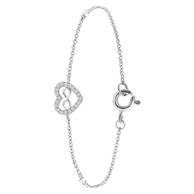 Afbeelding van Lucardi MET Infinity Armband silvercoloured, Dames, Maat: 18cm, Silver coloured