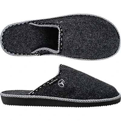 Afbeelding van ESTRO Vilten pantoffels voor heren, pantoffels, winter, warm, F14, zwart.