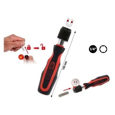 Afbeelding van KS Tools 1/4 Mini Bit Schraubendreher mit Schnel Bitschroevendraaier