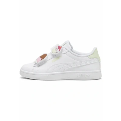 Afbeelding van PUMA Smash 3.0 Badges sneakers voor Dames, Groen/Wit, Maat 34,5