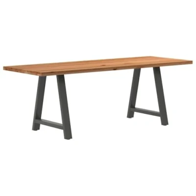 Afbeelding van vidaXL Eettafel rechthoekig 220x80x74 cm massief eikenhout lichtbruin
