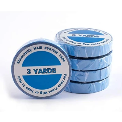 Afbeelding van ShowJarlly dubbelzijdig plakband, 1 rol blauw, verpakkingstape met lace opzetstukken