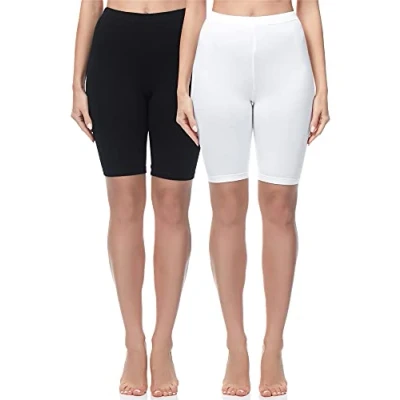 Afbeelding van Be Mammy MS MS10 200 LE 2P 2Pack Dames Zwangerschapsleggings Leggings Sport Vrijetijdsbroek Kort Katoen Sporbroek Yogabroek Zwart/Wit XL