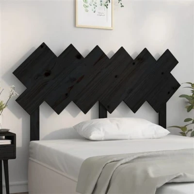 Afbeelding van vidaXL Hoofdbord 132x3x81 cm massief grenenhout zwart