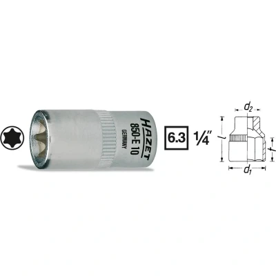 Afbeelding van HAZET 850 E5 Buiten Torx Dopsleutelinzetstuk T 5 1/4 (6.3 mm)