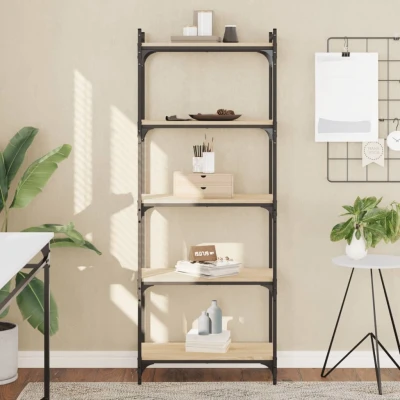 Afbeelding van Boekenkast 5 laags 60x30x154 cm bewerkt hout sonoma eikenkleur