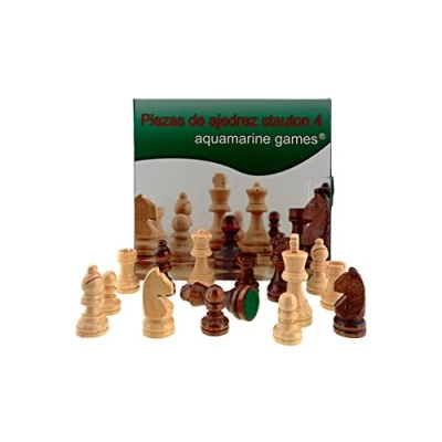 Afbeelding van Aquamarine Games Staunton 4 schaakchips, 2 spelers (CP029A)