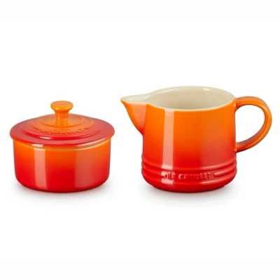 Afbeelding van Le Creuset melk en suikerset oranje 2 delig