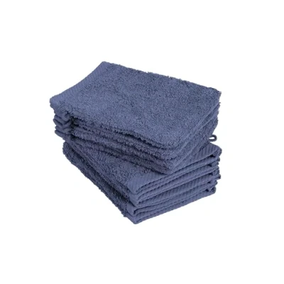 Afbeelding van Set van 10 washandjes, 100% katoen, afmeting 15 x 21 cm, marineblauw