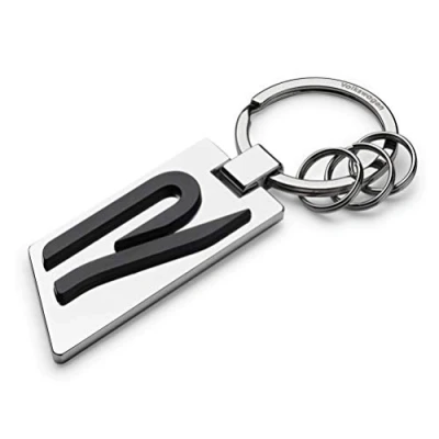 Image de Volkswagen 5H6087010 Porte clés original avec logo R en métal Argent/chrome/noir, M