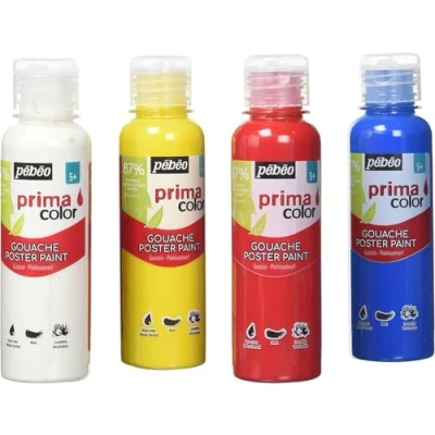 Afbeelding van Pébéo 055590 Primacolor verpakking met 4 flessen van 150 ml