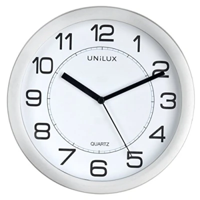 Afbeelding van Wandklok Unilux Attraction diameter22cm lichtgrijs/wit