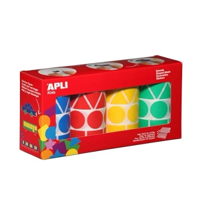 Image de Gommette Geometrique Assorti Lot De 4 Rouleaux