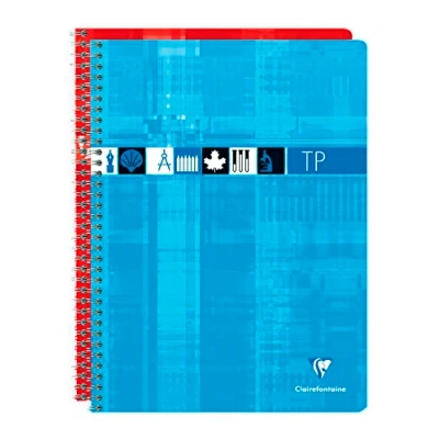 Image de clairefontaine cahier travaux pratiques, spiralé, séyès/uni noir