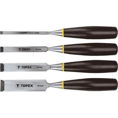 Afbeelding van TOPEX Hout Beitelset 4 DELIG 6, 12, 18, 24MM