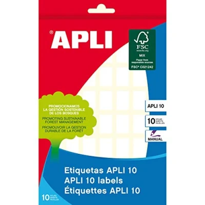 Afbeelding van APLI PAPER Zelf klevende laag wit 12 x 18 mm 5600 stuks (10 vel(len) 560) etiketten