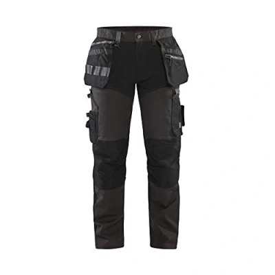 Afbeelding van Blaklader Werkbroek met stretchpanelen en spijkerzakken 1599 1343 Donkergrijs/Zwart C46