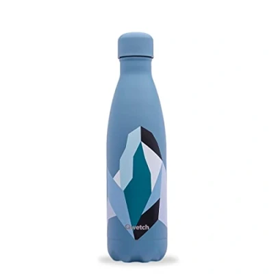 Afbeelding van Qwetch Originals Altitude Denim Blue Thermosfles 500 ml 24 uur koud en 12 warm Waterdicht, BPA vrij herbruikbaar Geïsoleerde roestvrijstalen fles voor sport, reizen, kantoor, wandelen