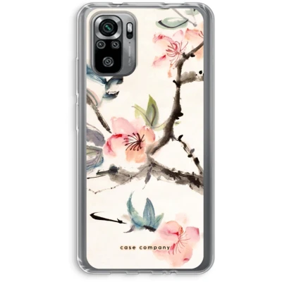 Afbeelding van Case Company® hoesje geschikt voor Xiaomi Redmi Note 10S Japanse bloemen Soft Cover Telefoonhoesje Bescherming aan alle Kanten en Schermrand